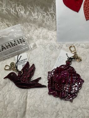 NWT Brahmin RARE ROSE OMBRE NIGHTINGALE & RUBY MAGNOLIA JEY FOB TASSEL